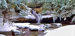 Cedar Falls Snow Scene - Hocking Hills State Park, Ohio
