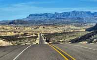 FM170 and the Chisos Mountains - Big Bend, Texas