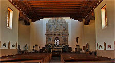 Cristo Rey interior and stone retablo