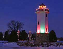 Fond Du Lac Lighthouse at Christmas