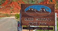 Entrance Sign - Gloss Mountain Park, OK