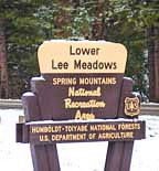 Lower Lee Meadows Entrance Sign - Spring Mountains National Recreation Area, NV