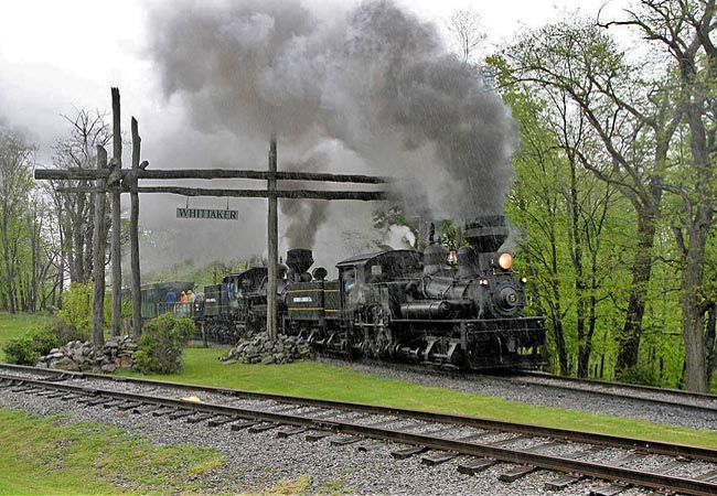Cass Train at the Whittaker Gate - Cass Scenic Railroad State Park, Cass, West Virginia