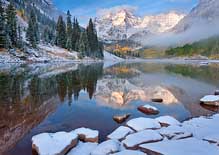 Maroon Lake in winter - Aspen, Colorado