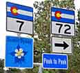 Peak to Peak Scenic Byway Signs - Estes Park to Central City, Colorado