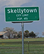 Skellytown Road Sign