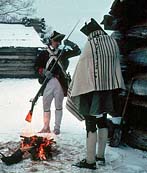 Valley Forge Soldiers and their winter camp