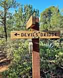 Devils Natural Bridge Signpost - Red Rock District, Sedona, Arizona