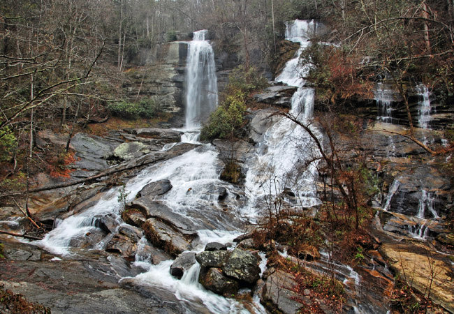 Twin Falls (Reedy Cove Falls) -  Jocassee Gorges Management Area, Sunset, South Carolina