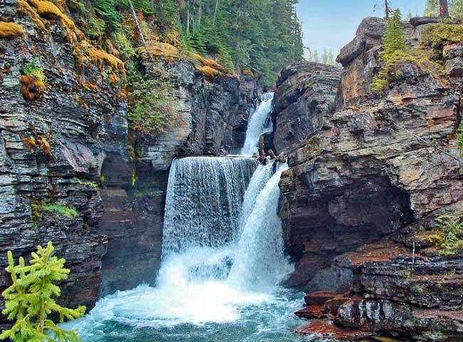 St. Mary Falls - Glacier National Park, St Mary Village, Montana