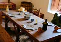 Presidio La Bahia officers quarters dining area - Goliad, Texas