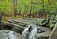 Upper view of High Rocks Creek Falls - Ringing Rocks Park, Bucks County, Upper Black Eddy, PA